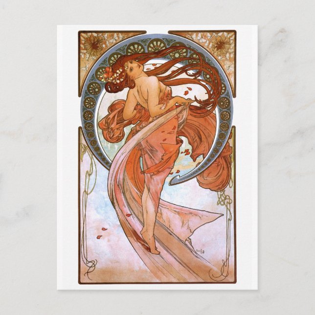 Alfons Mucha: Dance Vykort (Framsida)