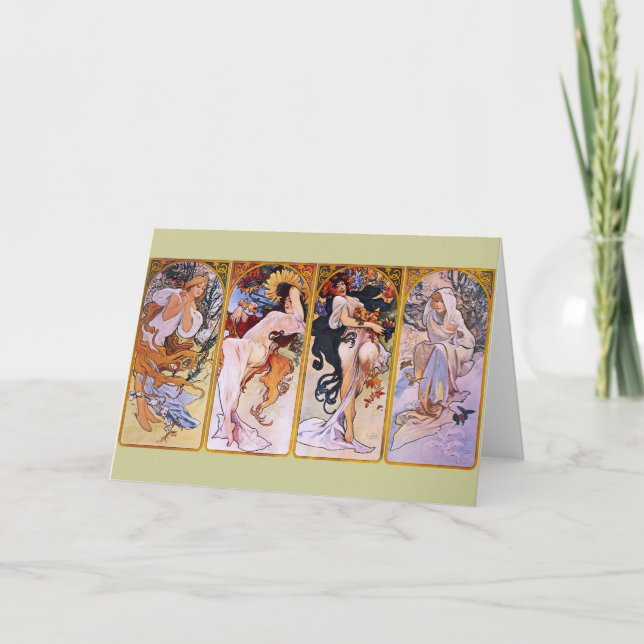 Alfons Mucha ~ De fyra säsongerna Kort (Framsida)