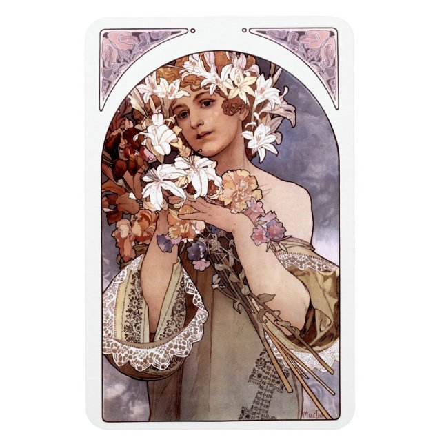 Alfons Mucha: Flower Magnet (Vertikal)