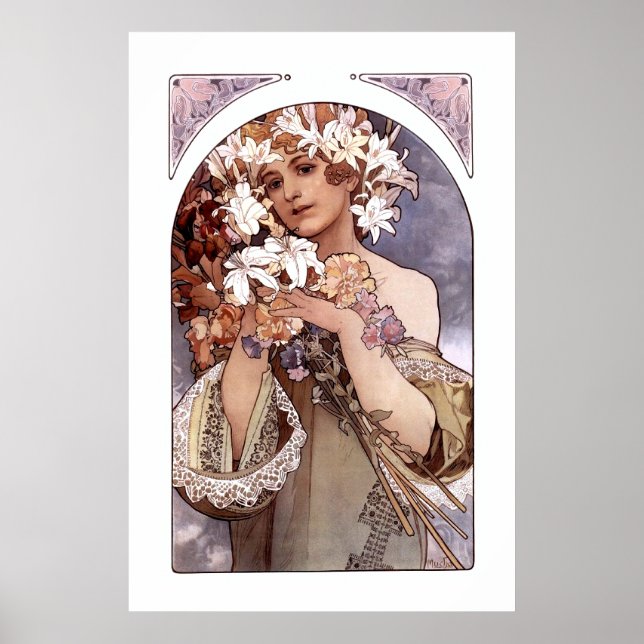 Alfons Mucha: Flower Poster (Framsidan)