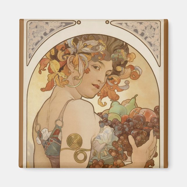 Alfons Mucha - Frukt Magnet (Framsidan)