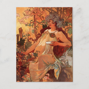Alfons Mucha - Fyra säsonger - ÖSTERN Vykort