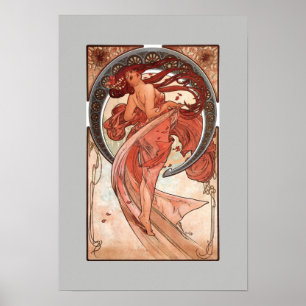 Alfons Mucha GIRL DANCER Vintage 1890's image Poster
