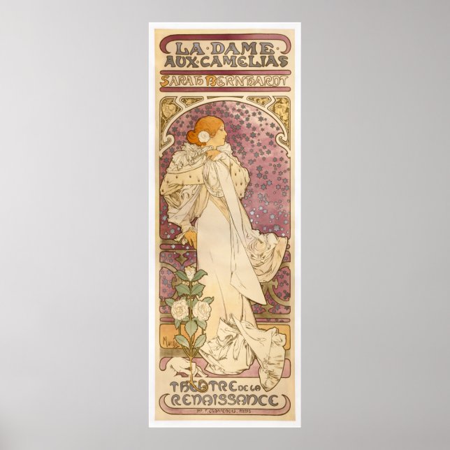 Alfons Mucha La Dame aux Camlias Sarah Bernhardt Poster (Framsidan)