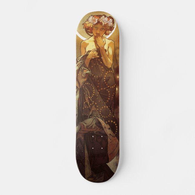 Alfons Mucha: Luna Skateboard Bräda 20,5 Cm (Framsida)