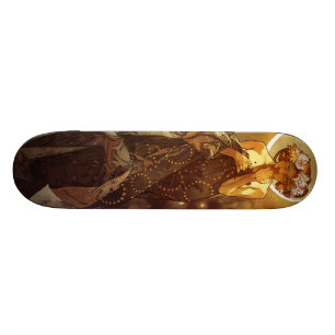 Alfons Mucha: Luna Skateboard Bräda 20,5 Cm