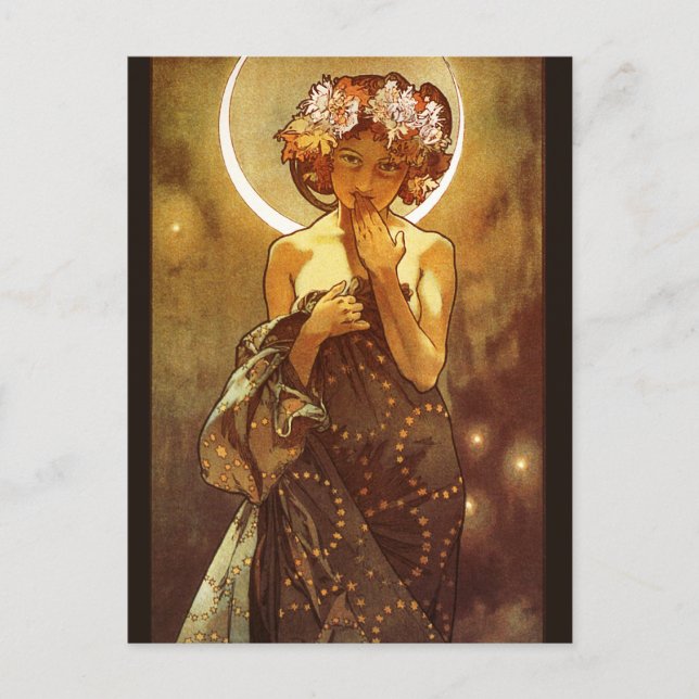 Alfons Mucha: Luna Vykort (Framsida)