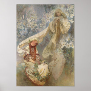 Alfons Mucha - Madonna of the Lilies 1905 Poster