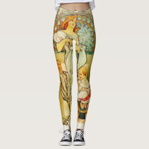 Alfons Mucha mat 1898 för spädbarn Leggings