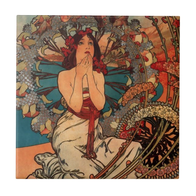 Alfons Mucha Monaco Monte Carlo Kakelplatta (Framsidan)