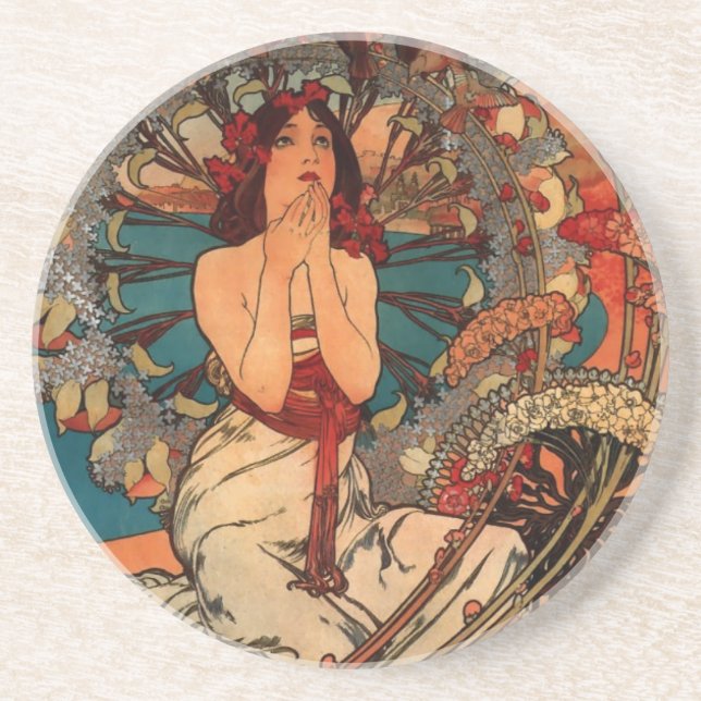 Alfons Mucha Monaco Monte Carlo Underlägg Sandsten (Framsidan)