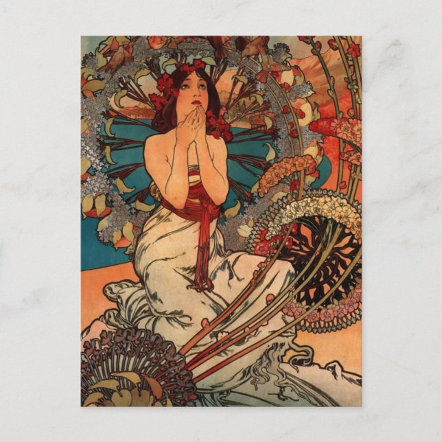 Alfons Mucha Monaco Monte Carlo Vykort (Framsida)