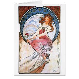 Alfons Mucha: Musa av målning Hälsningskort