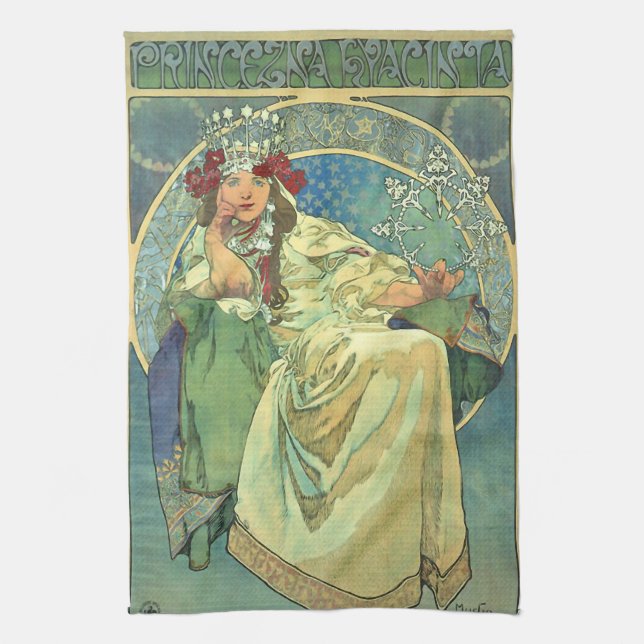 Alfons Mucha , “ Princess Hyacinth ” Kökshandduk (Vertikal)