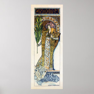 Alfons Mucha Sarah Bernhard lodrätbaner Poster