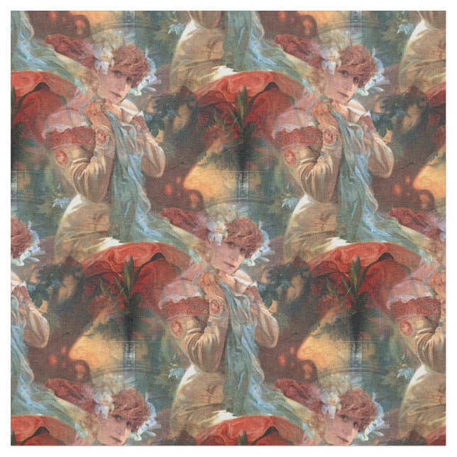 Alfons Mucha Utile Lefevre 1903 Tyg (Närbild)