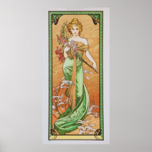 Alfons Mucha - Vår 1900 Poster