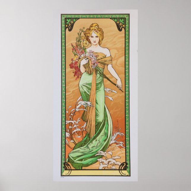 Alfons Mucha - Vår 1900 Poster (Framsidan)