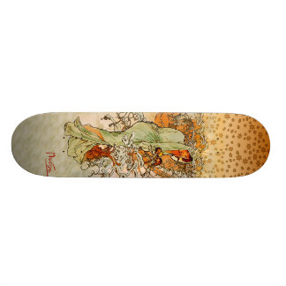 Alfons Mucha vinterSkateboard Old School Skateboard Bräda 21,6 Cm