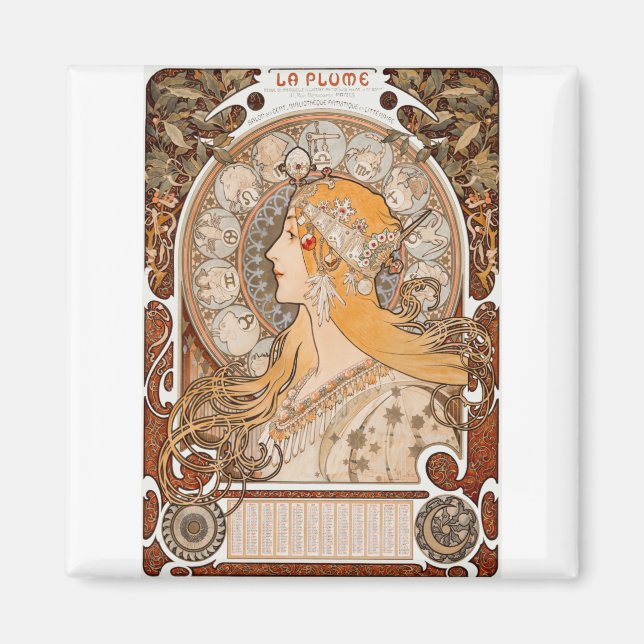 Alfons mucha Zodiaque eller La Plume Magnet (Framsidan)