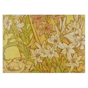 Alfonse Mucha Art Nouveau liljor blommor