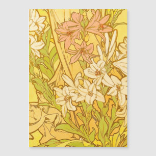 Alfonse Mucha Art Nouveau liljor blommor