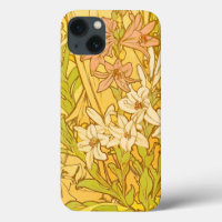 Alfonse Mucha Art Nouveau liljor blommor