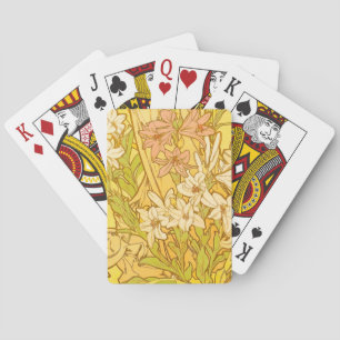 Alfonse Mucha Art Nouveau liljor blommor Casinokort