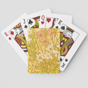 Alfonse Mucha Art Nouveau liljor blommor Casinokort