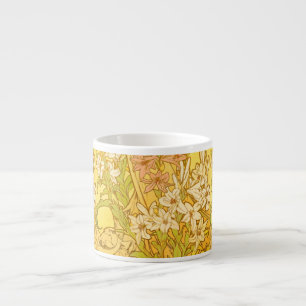 Alfonse Mucha Art Nouveau liljor blommor Espressomugg