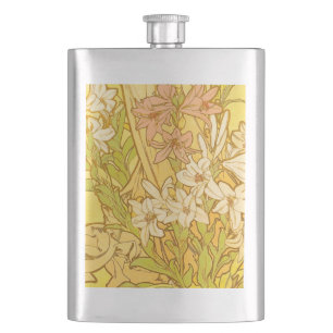 Alfonse Mucha Art Nouveau liljor blommor Fickplunta