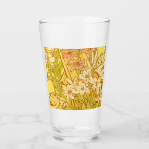 Alfonse Mucha Art Nouveau liljor blommor Glaskopp