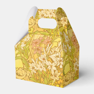 Alfonse Mucha Art Nouveau liljor blommor Presentaskar