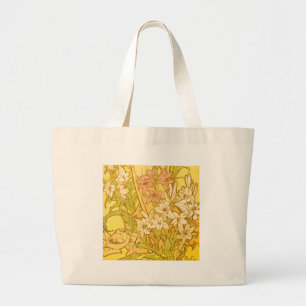 Alfonse Mucha Art nouveau lily blommor Jumbo Tygkasse