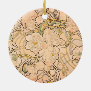 Alfonse Mucha Art Nouveau Pioner Julgransprydnad Keramik