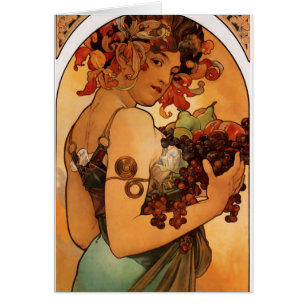 Alfonse Mucha Fruit Hälsningskort