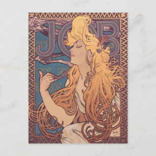 Alfonse Mucha Job Art Nouveau kvinna Vykort