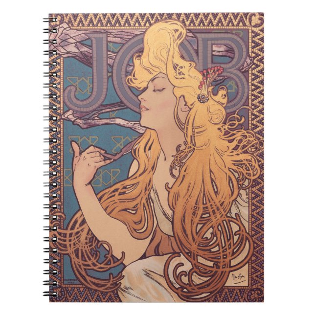 Alfonse Mucha Jobbkvinna Art nouveau Anteckningsbok (Framsidan)