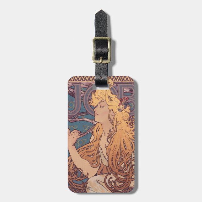 Alfonse Mucha Jobbkvinna Art nouveau Bagagebricka (Vertikal Framsida)