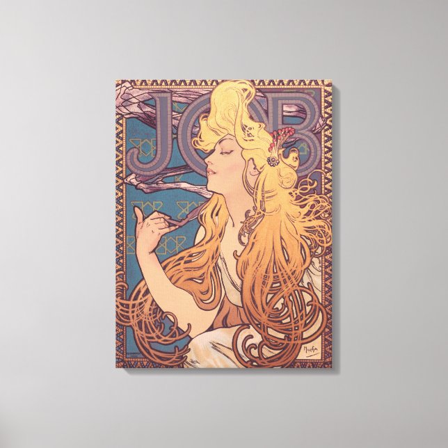 Alfonse Mucha Jobbkvinna Art nouveau Canvastryck (Framsida)