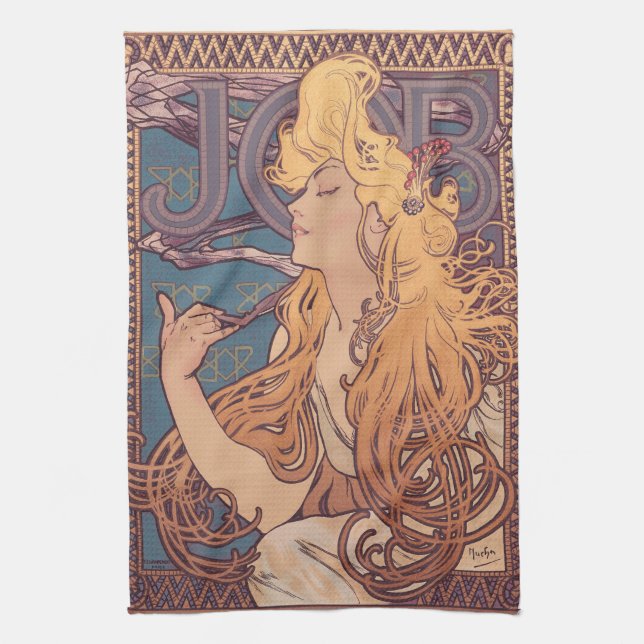 Alfonse Mucha Jobbkvinna Art nouveau Kökshandduk (Vertikal)