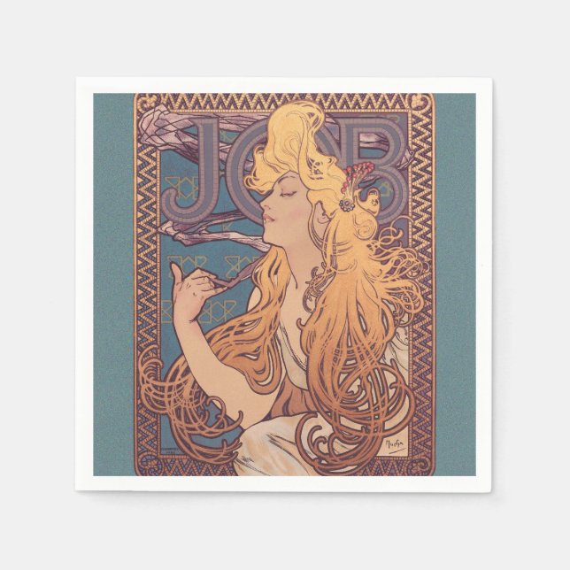 Alfonse Mucha Jobbkvinna Art nouveau Pappersservett (Framsidan)