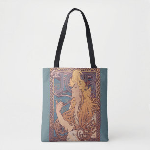 Alfonse Mucha Jobbkvinna Art nouveau Tygkasse