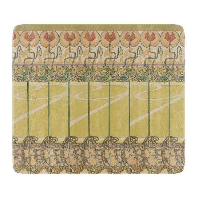 Alfonse Mucha Poppies Art Nouveau Floral Wallpaper (Framsidan)