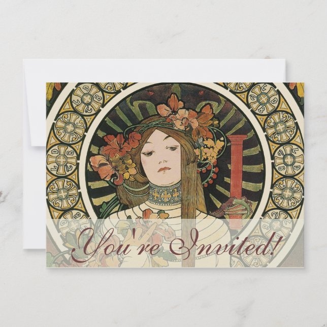 Alfonse Mucha Trappistine Nouveau Inbjudningar (Framsida)