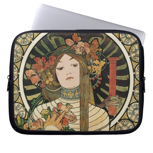 Alfonse Mucha Trappistine Nouveau Laptop Sleeve (Framsidan)