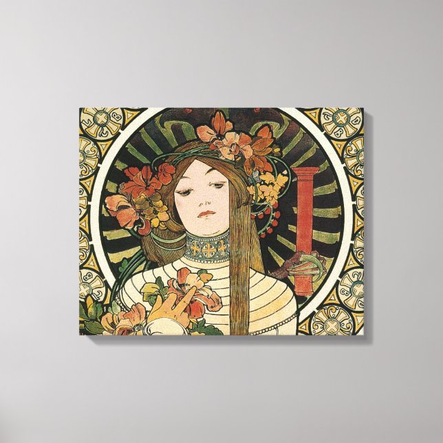 Alfonse Mucha Trappistine Nouveau Vintage Affisch Canvastryck (Framsida)