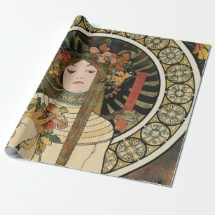 Alfonse Mucha Trappistine Nouveau Vintage Affisch Presentpapper