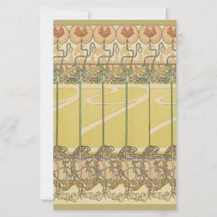 Alfonse Mucha Vallmo Art Nouveau Blommig Tapet
