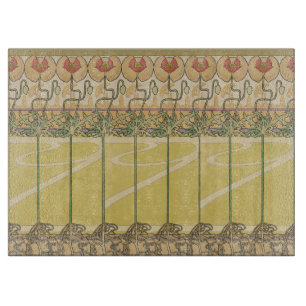 Alfonse Mucha Vallmo Art Nouveau Blommig Tapet